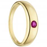 Taufring 8 K (333) Gelbgold mit Rubin | Gelbgoldschmuck