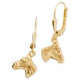 Kinder Boutons "Pferdekopf" 333 Gelbgold | Gelbgoldschmuck