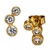 Ohrstecker 333 Gelbgold mit 6 Zirkonia weiß Trio | Gelbgoldschmuck