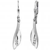 Boutons 375 Weißgold mattiert mit 6 Zirkonia weiß | Edelsteine
