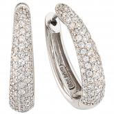 Creolen oval 925 Silber mit Zirkonia weiß | Silberschmuck