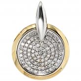 Anhänger "Discus" 14 K (585) Gold gelb/weiß mit Brillianten 0,28ct. | Edelsteine