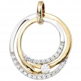 Anhänger "Rondell"  8 K (333) Gelbgold mit Zirkonia | Edelsteine