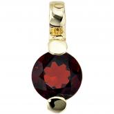 Anhänger 585 Gelbgold mit Granat dunkelrot | Edelsteine