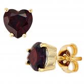 Ohrstecker "Herz"  333/-Gold mit Granat | Edelsteine