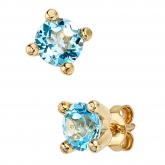 Ohrstecker 333/-Gold mit  Blautopas | Edelsteine