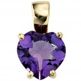 Anhänger "Herz"  8 K (333) Gelbgold und ein Amethyst | Edelsteine