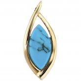 Anhänger 14k (585) Gelbgold mit Türkis Marquise-Form | Edelsteine