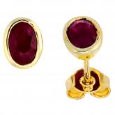 Ohrstecker 585 Gelbgold mit Rubinen | Edelsteine
