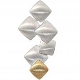 Anhänger 585 Gelbgold mit 925 Sterling Silber Kaskade quadratisch | Gelbgoldschmuck