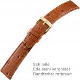 Uhrenarmband für Damen Kalbleder Straußenprägung rotbraun | Uhren