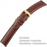 Uhrenarmband für Herren dunkelbraun Sattelleder XL 18 mm | Uhren