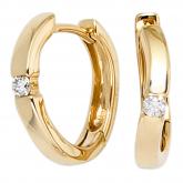 Creolen 585 Gelbgold mit Diamant-Brillanten 0,08ct. | Edelsteine