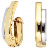 Creolen 333 Gelbgold bicolor abstrakt | Gelbgoldschmuck