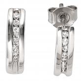 Halbcreolen 14k (585) Weißgold mit 14 Brillanten 0,15 ct. | Weißgoldschmuck