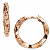 Creolen 585 Rotgold mit Diamant-Brillanten 0,12ct. | Rosé- und Rotgoldschmuck