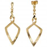 Ohrhänger 375 Gelbgold Rautenform abstrakt | Gelbgoldschmuck