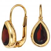 Boutons 9k (375) Gelbgold mit Granat Tropfen | Edelsteine