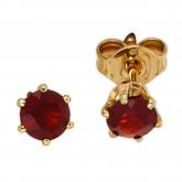 Ohrstecker Solitär 585 Gelbgold 2 Granate rot | Edelsteine