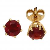 Ohrstecker 585 Gelbgold 2 Granate rot ca. 5,4 mm | Edelsteine