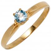Damen-Ring 585 Gold Gelbgold mit Aquamarin | Edelsteine
