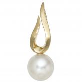 Anhänger 14k (585) Gelbgold mit Süßwasser-Zuchtperle Tropfenform