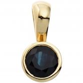 Anhänger 333 Gelbgold mit Blue Saphir | Edelsteine