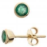 Ohrstecker 333 Gelbgold mit Smaragden