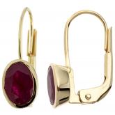Boutons 333 Gelbgold mit Rubinen oval | Edelsteine