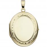 Medaillon oval 14k (585) Gelbgold mit abstraktem Dekor
