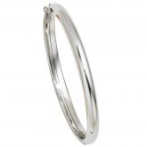 Armreif oval 14k (585) Weißgold Kastenschloss | Weißgoldschmuck