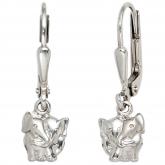 Kinder Boutons "Elefantenpaar" 925 Sterling Silber teilmattiert | Silberschmuck
