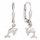 Kinder Boutons "Delfin" 925 Sterling Silber rhodiniert