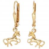 Kinder Boutons "Pferd" 8k (333) Gelbgold glänzend | Gelbgoldschmuck
