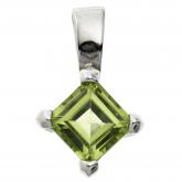Anhänger 925 Sterling Silber mit Peridot rautenförmig | Edelsteine