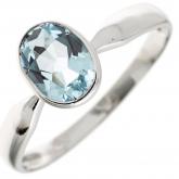 Damen Ring 925 Sterling Silber mit Blautopas oval | Edelsteine