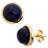 Ohrstecker 14k (585) Gelbgold mit 2 Lapis Lazuli Königsblau 10,4 mm | Edelsteine