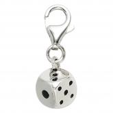Einhänger/Charm "Würfel" 925 Sterling Silber und Lack schwarz | Silberschmuck