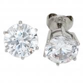 Ohrstecker Solitär 925 Sterling Silber mit 2 Zirkonia weiß