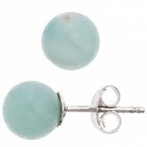 Ohrstecker "Kugel" 925 Sterling Silber mit 2 Amazoniten hellgrün Ohrstecker "Kugel" 925 Sterling Silber mit 2 Amazoniten hellgrün