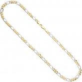 Figaro Collier 333 Gelb-/Weißgold 50 cm | Bicolor Schmuck