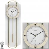 AMS Funk Wanduhr mit Pendel, messing lackierten Metallstäben und Glas AMS Funk Wanduhr mit Pendel, messing lackierten Metallstäben und Glas