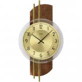 AMS Quarz analog Wanduhr messingfarben mit Metallstäben und Kunstleder AMS Quarz analog Wanduhr messingfarben mit Metallstäben und Kunstleder