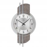 AMS Quarz analog Wanduhr silberfarbene Metallstäbe und Kunstleder AMS Quarz analog Wanduhr silberfarbene Metallstäbe und Kunstleder