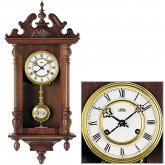AMS Regulateur mit Pendel Holz massiv nussbaumfarben mit Schnitzerei AMS Regulateur mit Pendel Holz massiv nussbaumfarben mit Schnitzerei