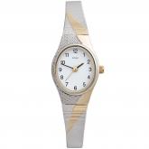JOBO Damen-Armbanduhr Quarz Analog Messing Edelstahl teilvergoldet mattiert