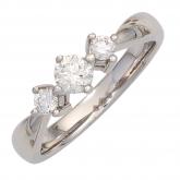 Damen Ring "Trio" 585 Weißgold mit 3 Diamanten Brillanten 0,50ct. | Weißgoldschmuck