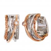 Creolen rund 585 Weiß-/Rotgold mit Brillanten 0,24 ct. | Weißgoldschmuck