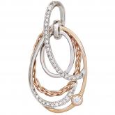 Anhänger verschlungen 585 Weiß-/Rotgold mit Brillanten 0,25 ct. | Rosé- und Rotgoldschmuck
