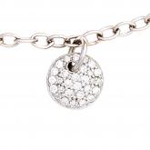 Armband mit Anhänger rund 14k (585) Weißgold und Brillanten 0,34 ct. | Weißgoldschmuck